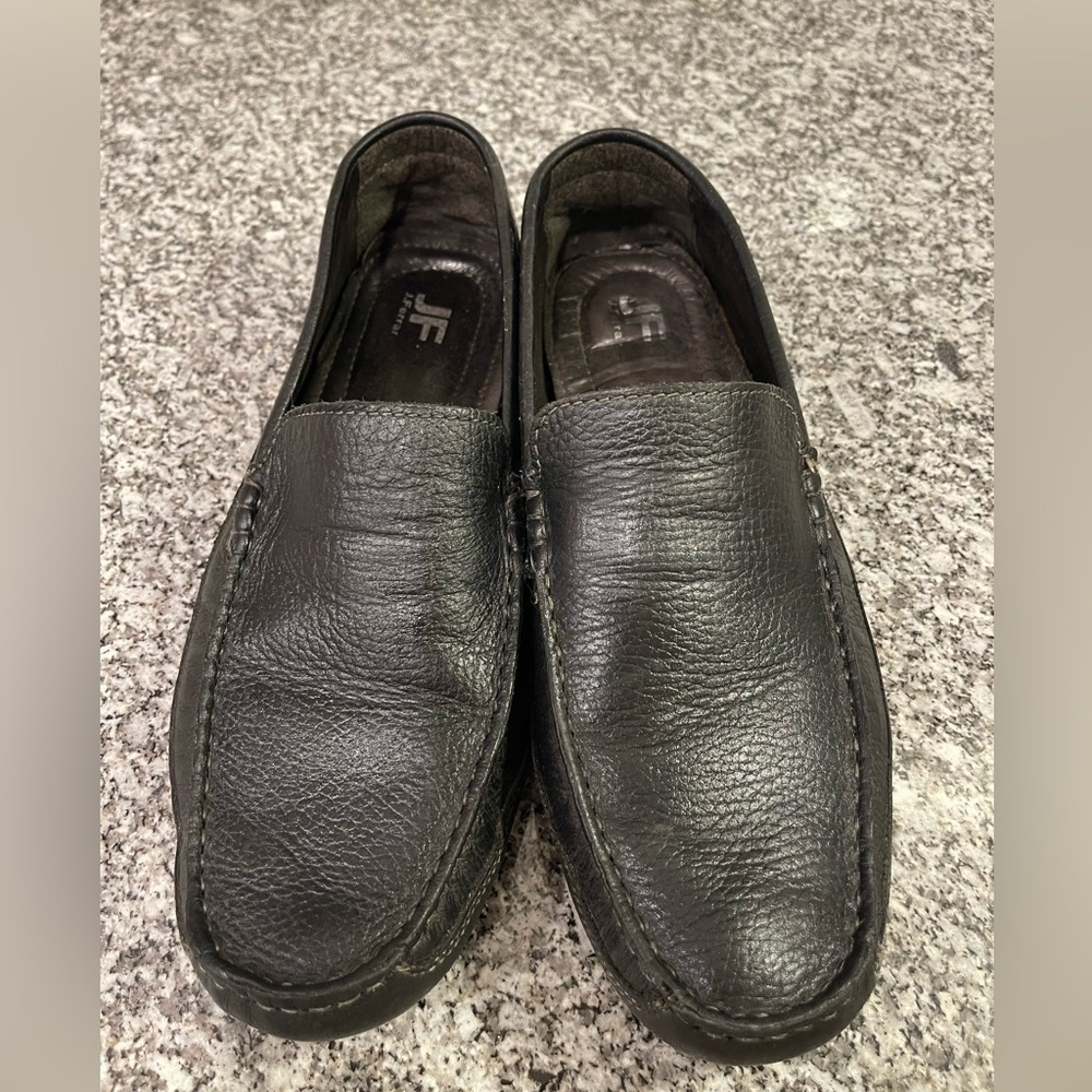 J Ferrar Mens Size 11 Black Leather Driving Comfort Loafers Shoes Slip On Sz 11